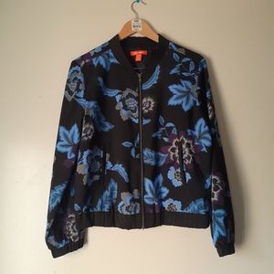 Spring/Fall Jacket front Zip Lightweight Floral Packable bomber jacket Medium